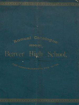cover image of Beaver Area High School - Annual - 1891